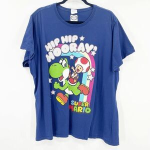 Nintendo‎ Unisex Adult Blue Super Mario Graphic T Shirt Size S